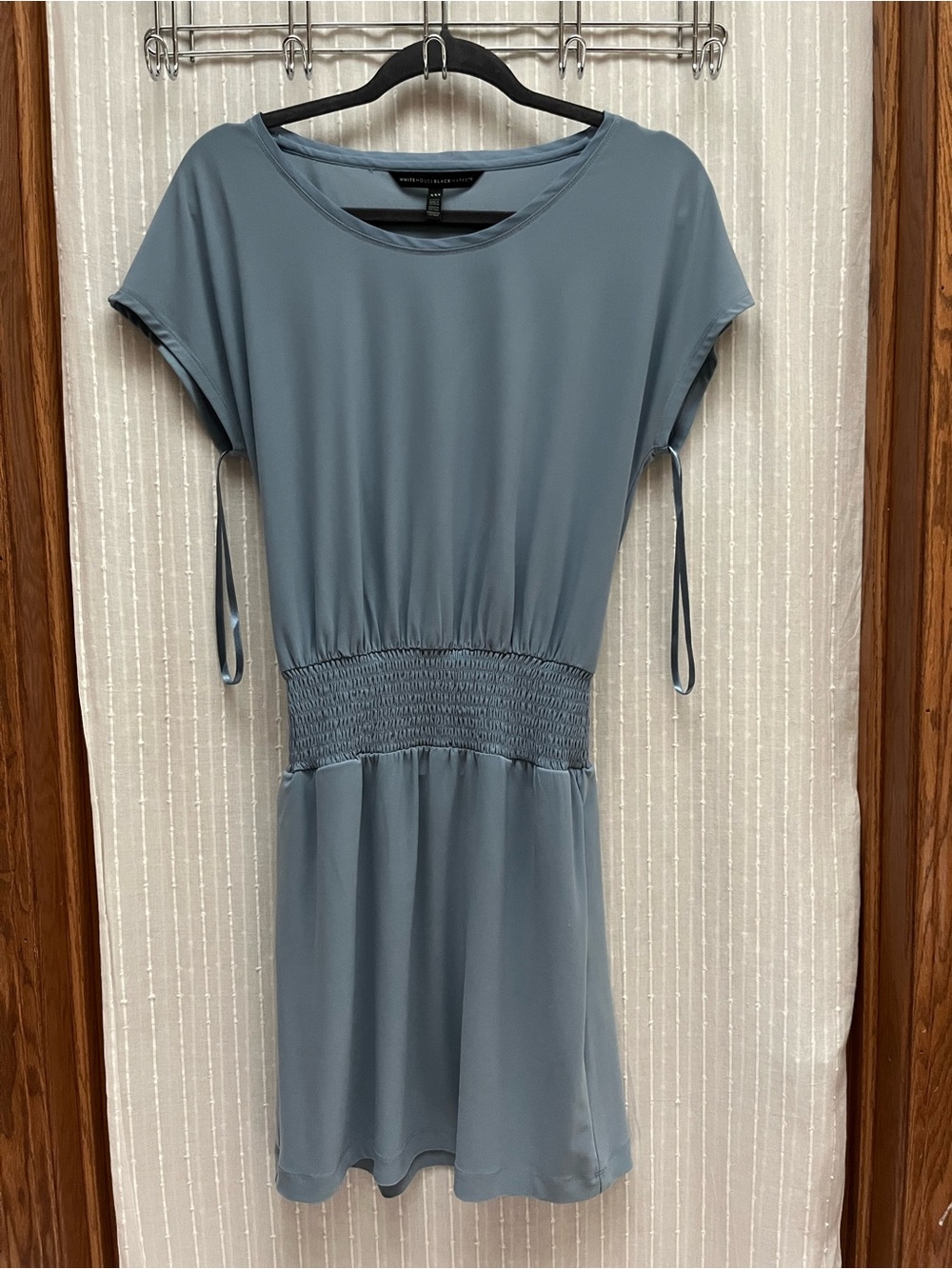 White House Black Market Matte Jersey Smocked Waist Dress Blue Size XXS